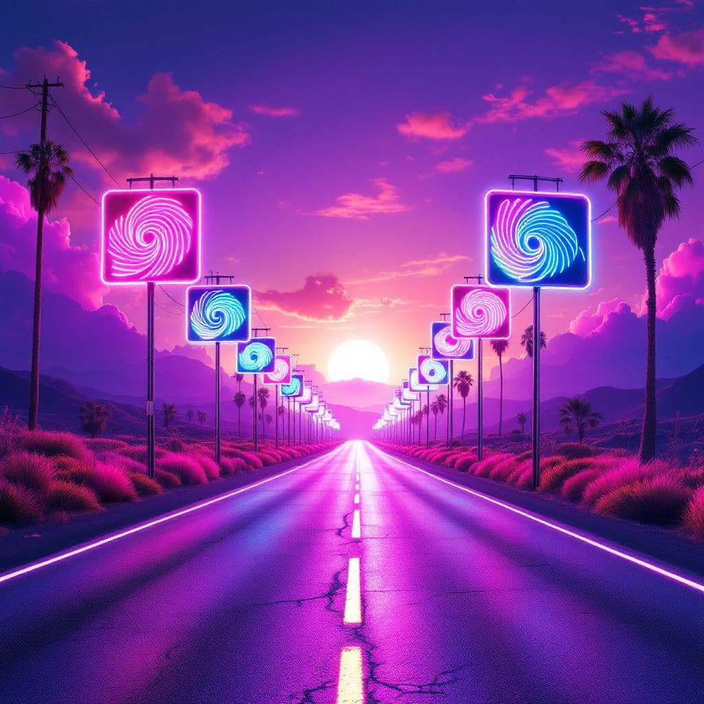 Synth-Pop AI Album Cover